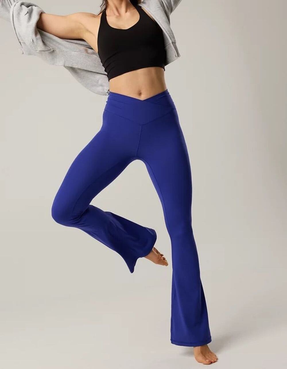 Aerie OFFLINE Crossover Flare Leggings Cobalt Blue Size M